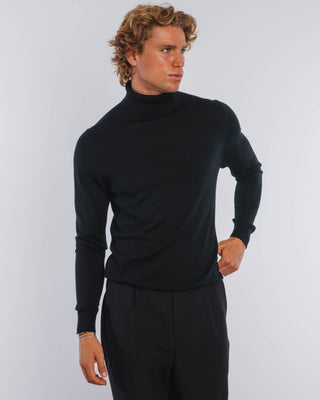 Suéter de Cuello Alto de Merino (Negro)