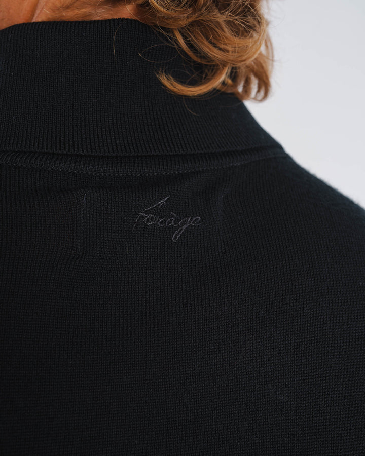 Suéter de Cuello Alto de Merino (Negro)