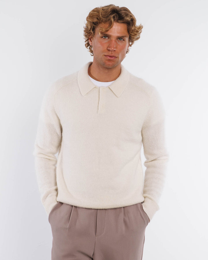 Suéter de Mohair Tejido en Tonos Grises