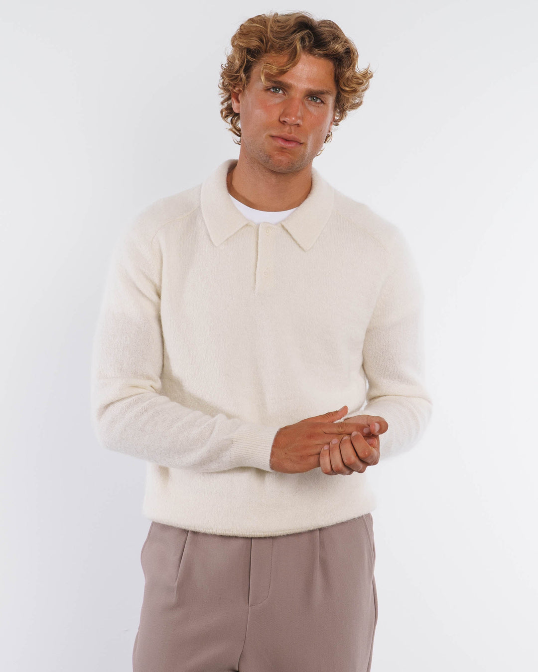 Suéter de Mohair Tejido en Tonos Grises