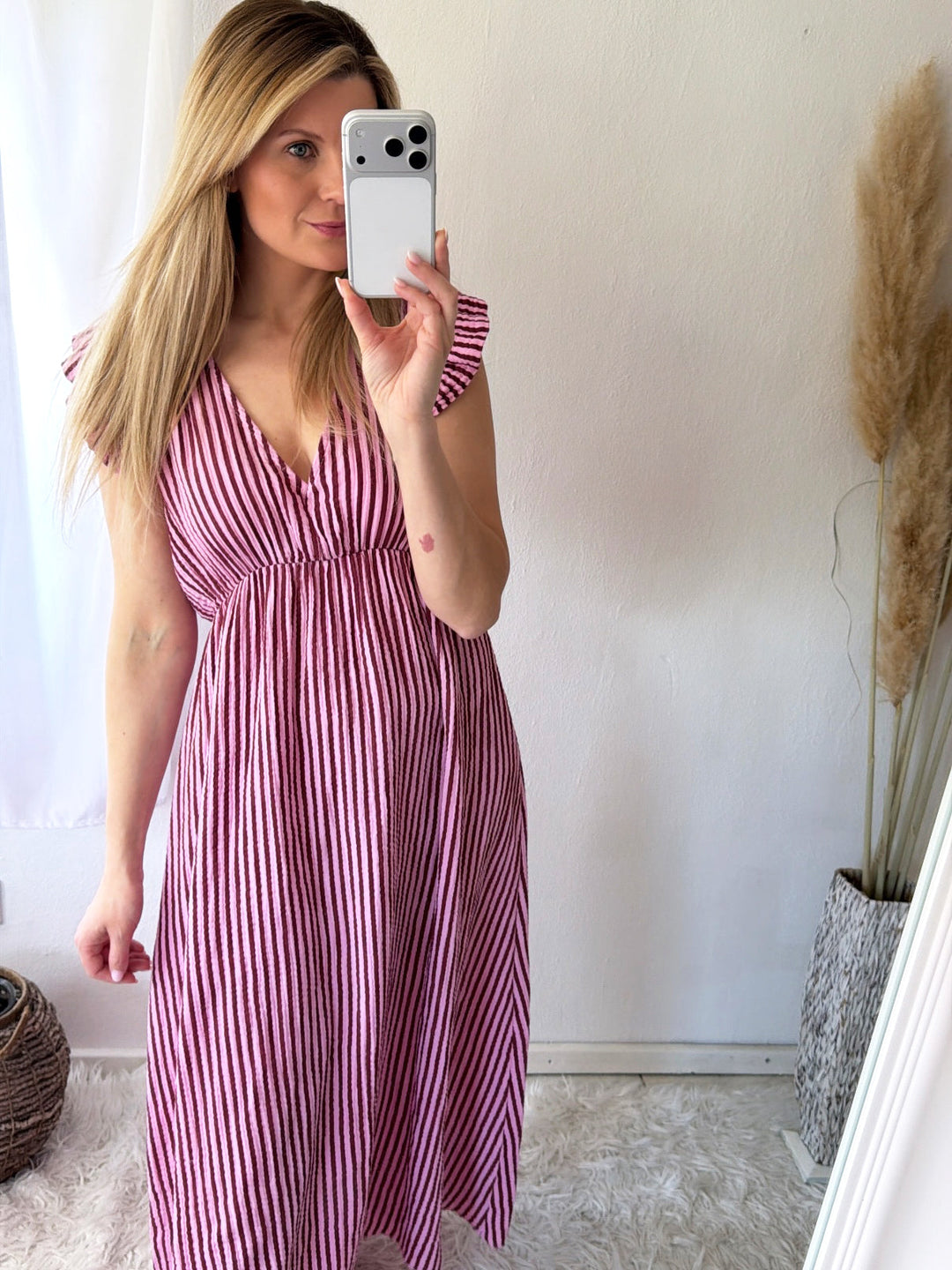 Vestido de Musselina Rayas Suaves