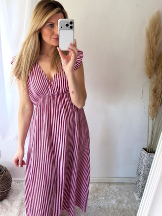 Vestido de Musselina Rayas Suaves