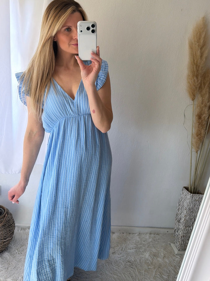 Vestido de Musselina Rayas Suaves