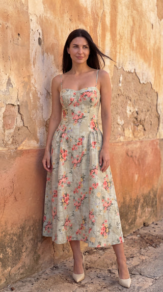 Corset-Style Midi Dress Odette