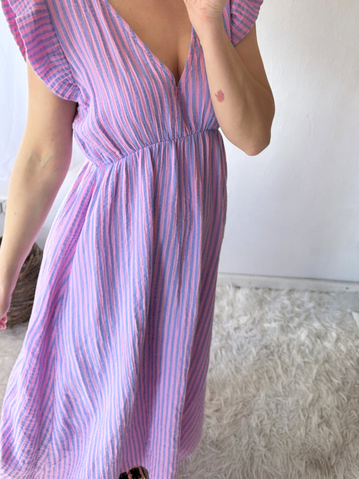 Vestido de Musselina Rayas Suaves