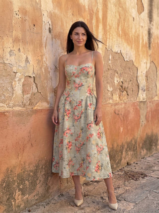 Corset-Style Midi Dress Odette