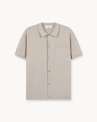 Camiseta de manga corta de tejido plano (taupe)