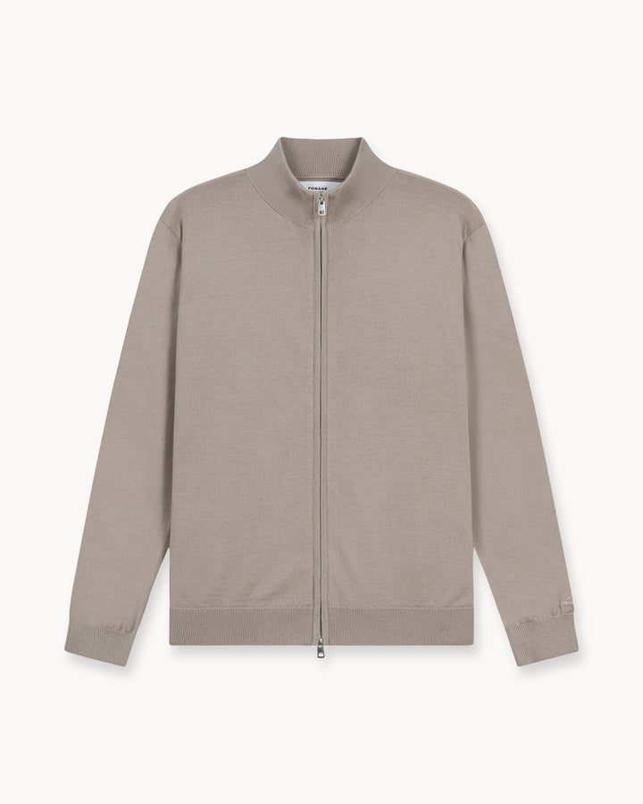 Taupe Merino Cardigan
