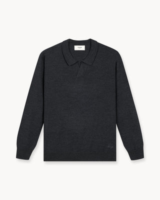Dark Gray Merino Polo