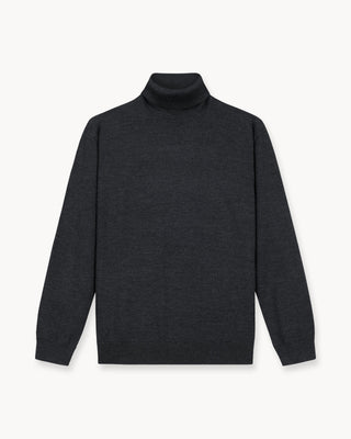 Suéter de Cuello Alto Merino en Gris Oscuro