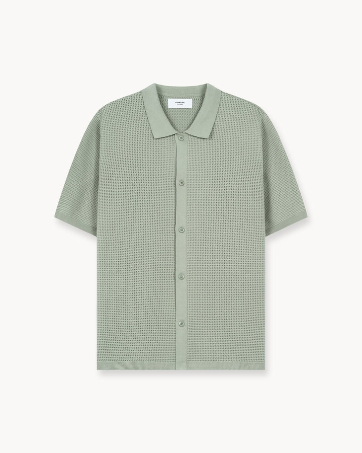 Camiseta de Manga Corta de Malla (Verde Claro)