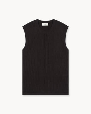 Camiseta Sin Mangas de Malla en Color Marrón