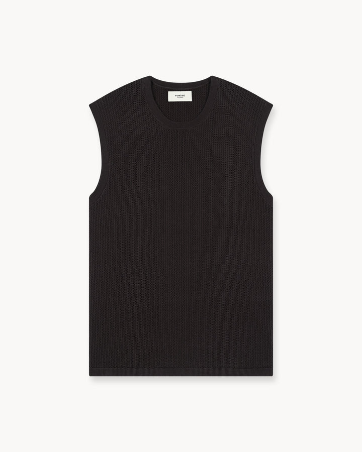 Camiseta Sin Mangas de Malla en Color Marrón