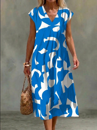 Elena | Vestido Blanco y Negro con Estampado