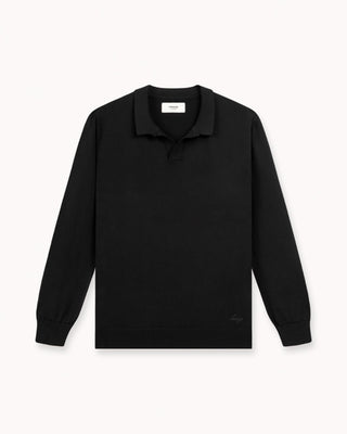 Camiseta de Punto de Manga Larga en Negro