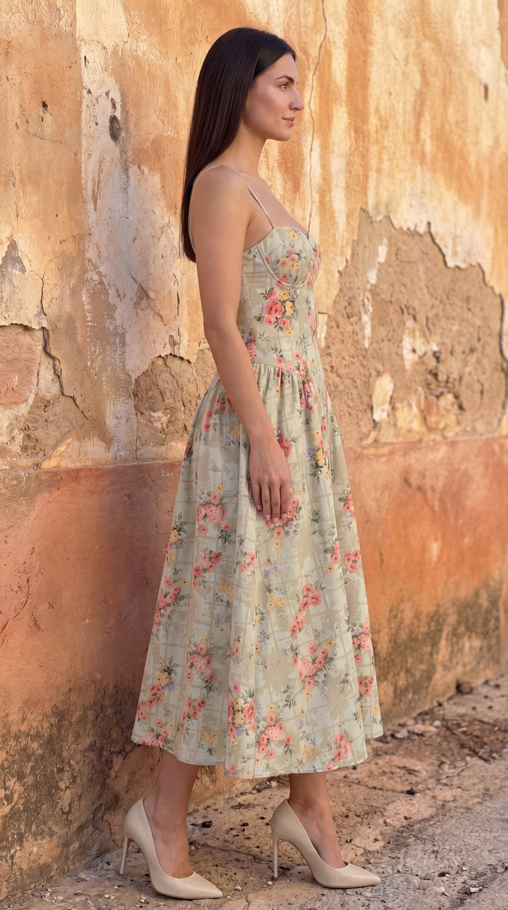 Corset-Style Midi Dress Odette