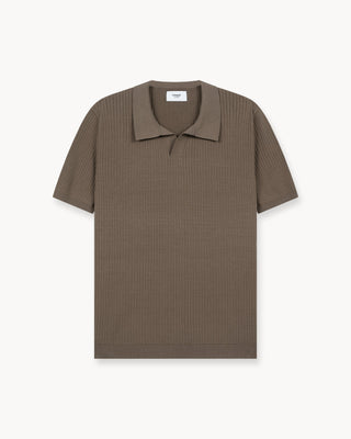 Camiseta Polo de Tejido Amplio (Moca)