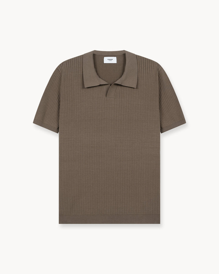 Camiseta Polo de Tejido Amplio (Moca)