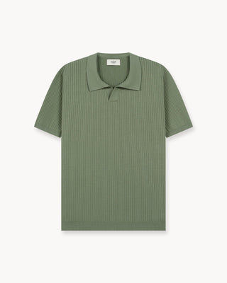 Camiseta Polo de Tejido Amplio (Verde)