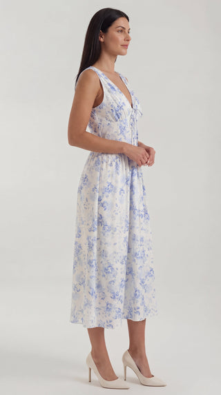 Vestido midi Cassiopeia con escote en V