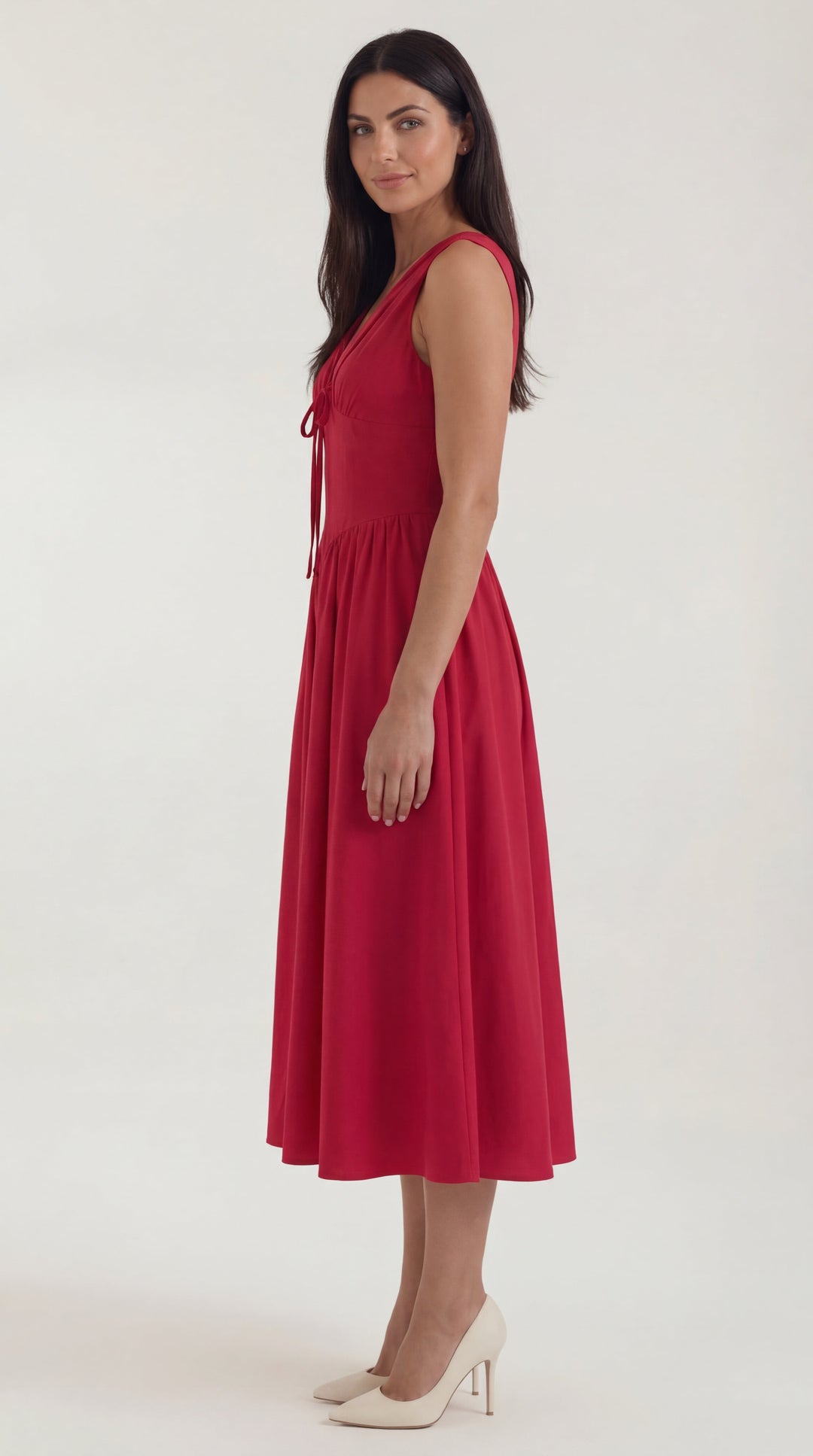 Vestido midi Cassiopeia con escote en V