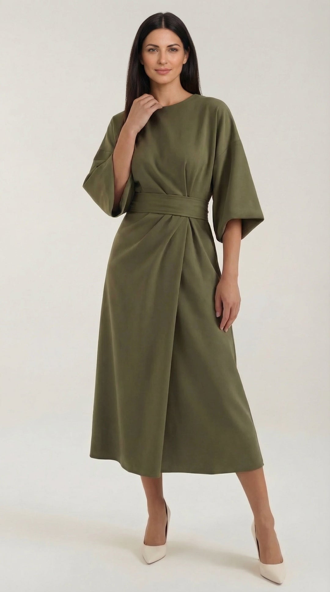 Vestido largo Ana con cinturón