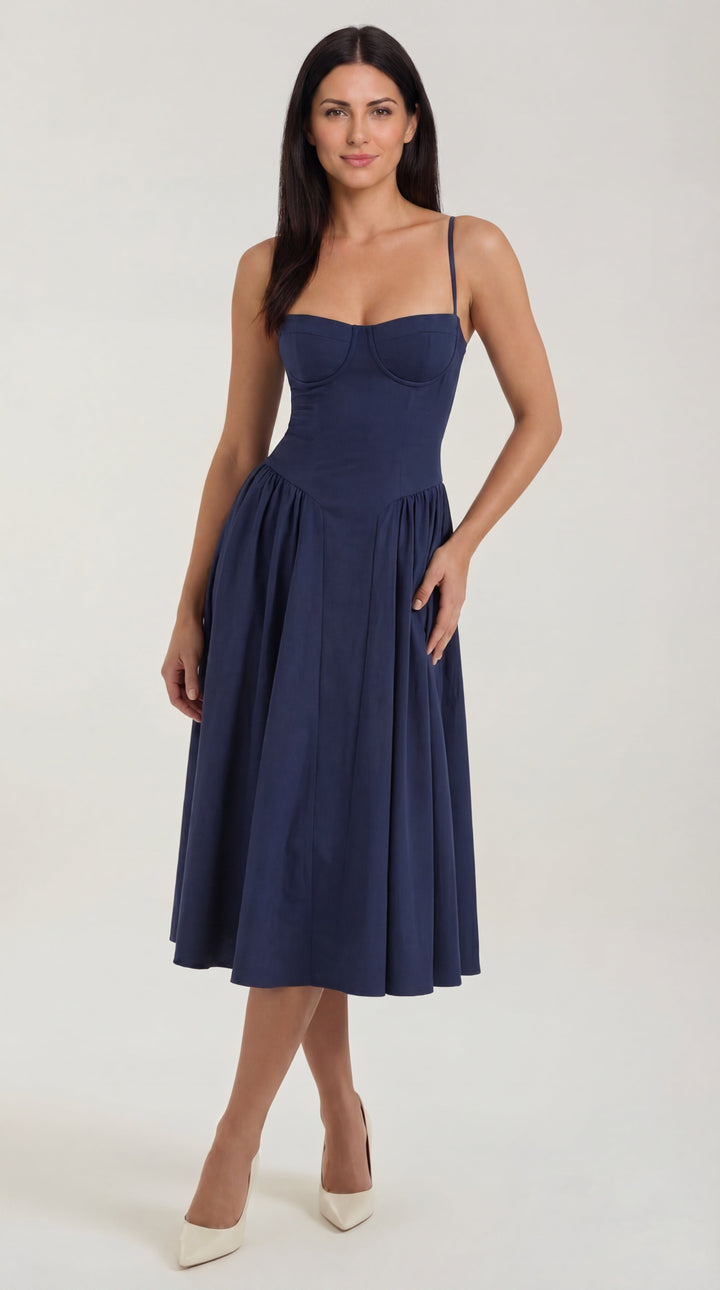 Corset-Style Midi Dress Odette
