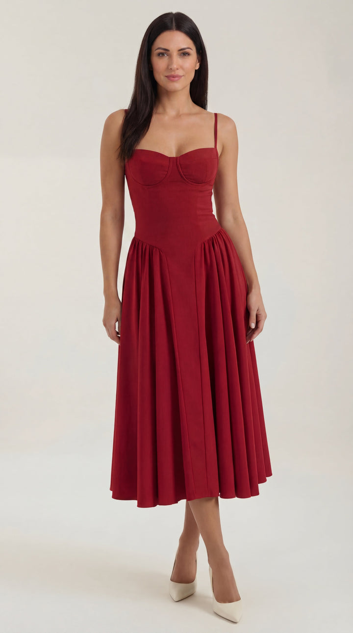 Corset-Style Midi Dress Odette