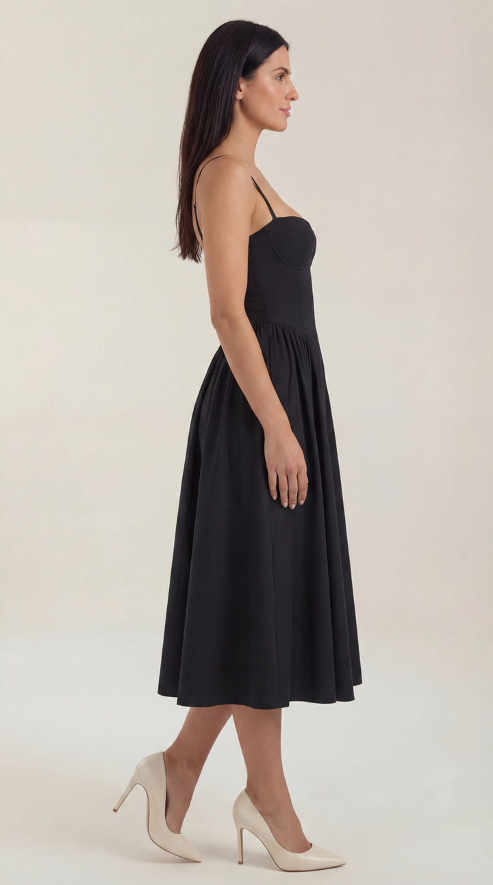 Corset-Style Midi Dress Odette