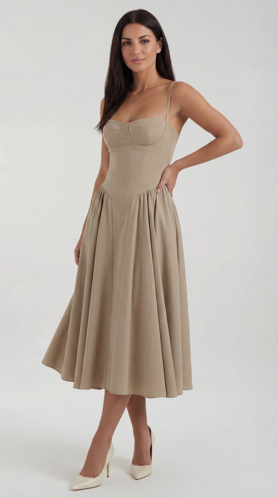 Corset-Style Midi Dress Odette