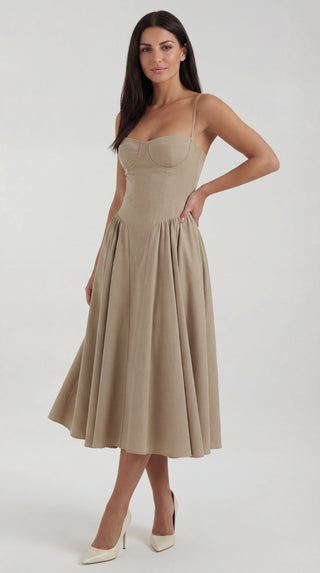 Corset-Style Midi Dress Odette