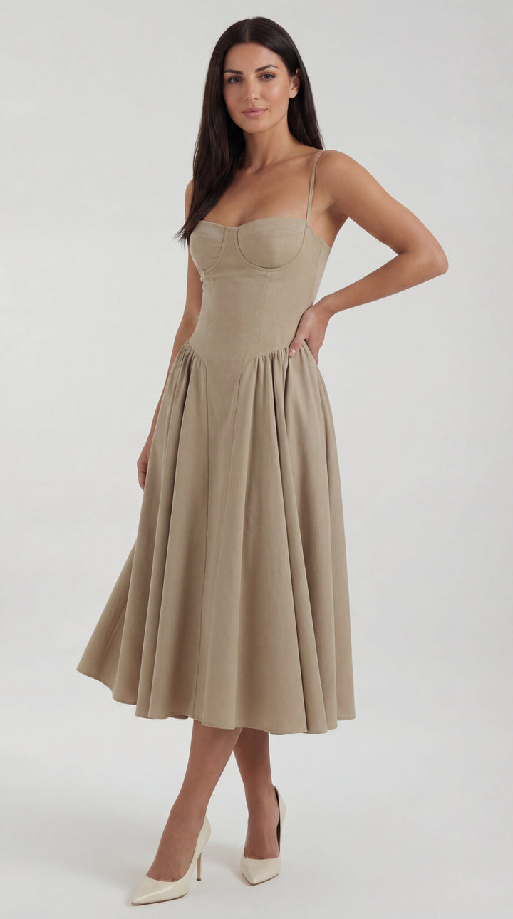 Corset-Style Midi Dress Odette