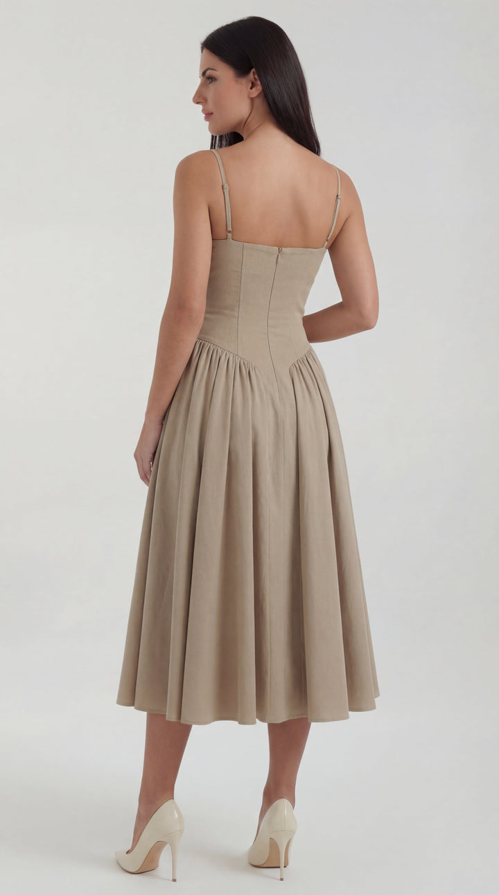 Corset-Style Midi Dress Odette