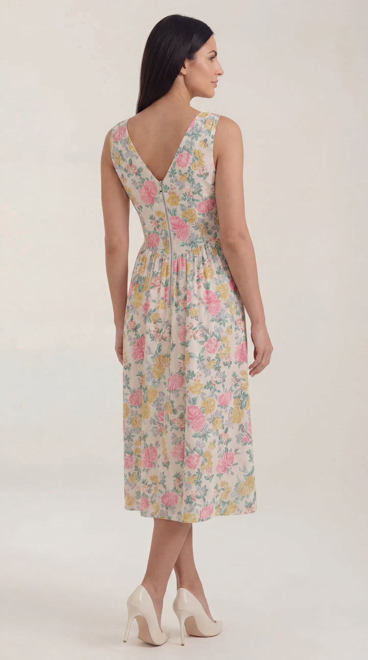 Vestido midi Cassiopeia con escote en V