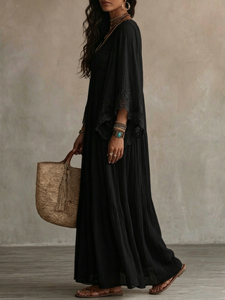 Nuria | Vestido Chic con Mangas de Murciélago