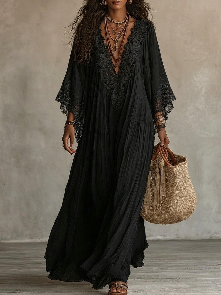 Nuria | Vestido Chic con Mangas de Murciélago