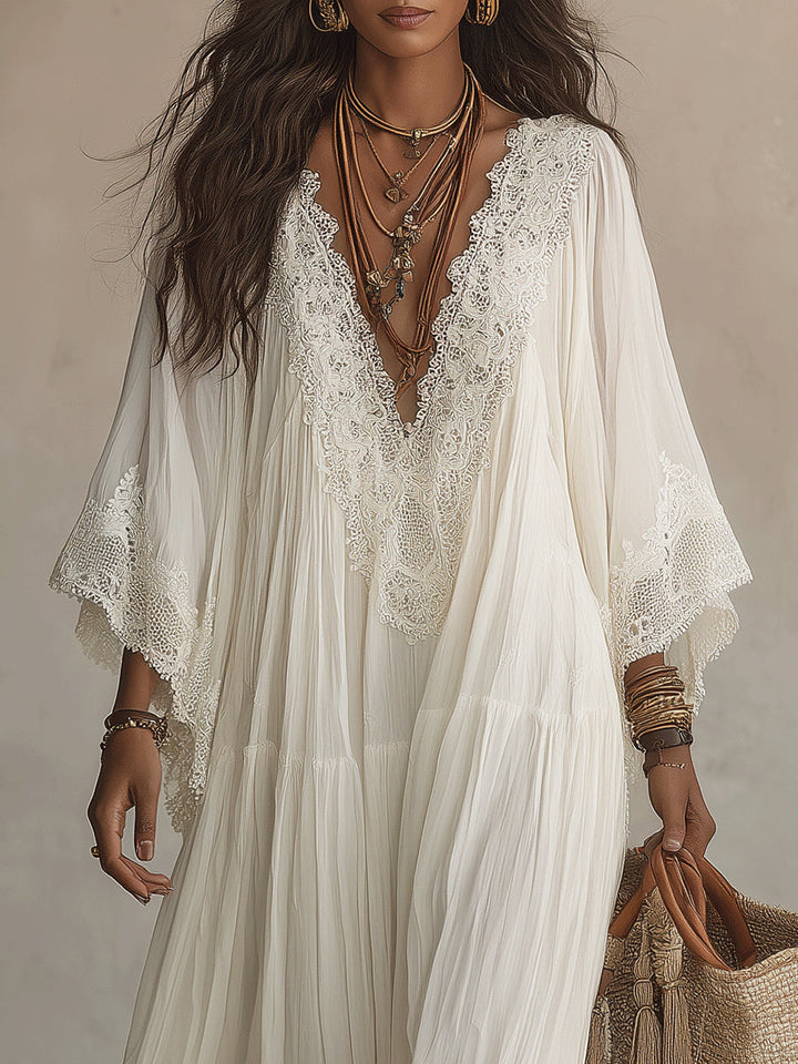 Carla | Vestido Chic con Mangas de Murciélago