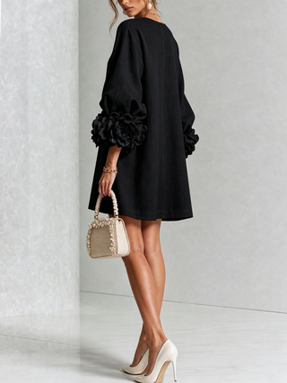 Flor | Vestido Corto con Estampado Floral y Botones