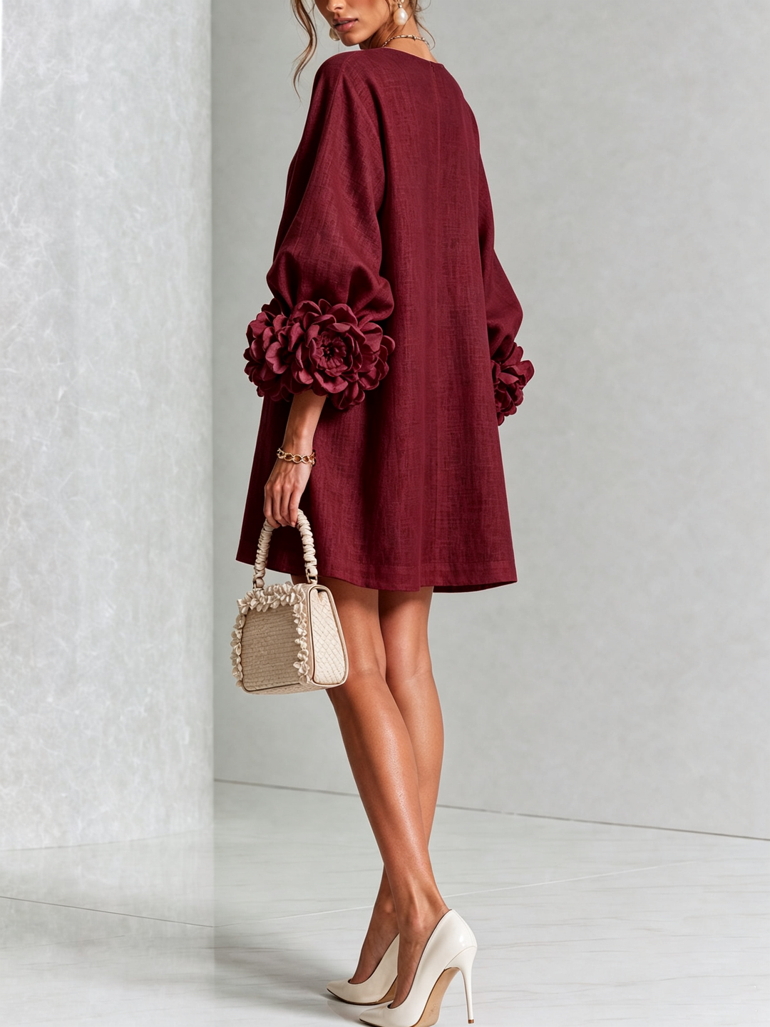 Flor | Vestido Corto con Estampado Floral y Botones