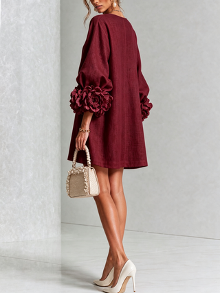 Flor | Vestido Corto con Estampado Floral y Botones
