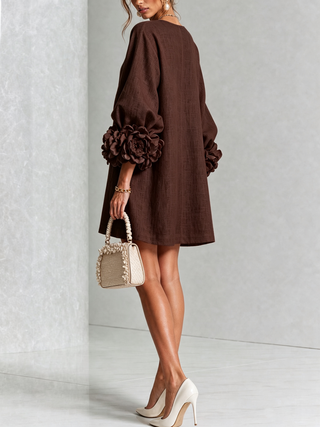 Flor | Vestido Corto con Estampado Floral y Botones
