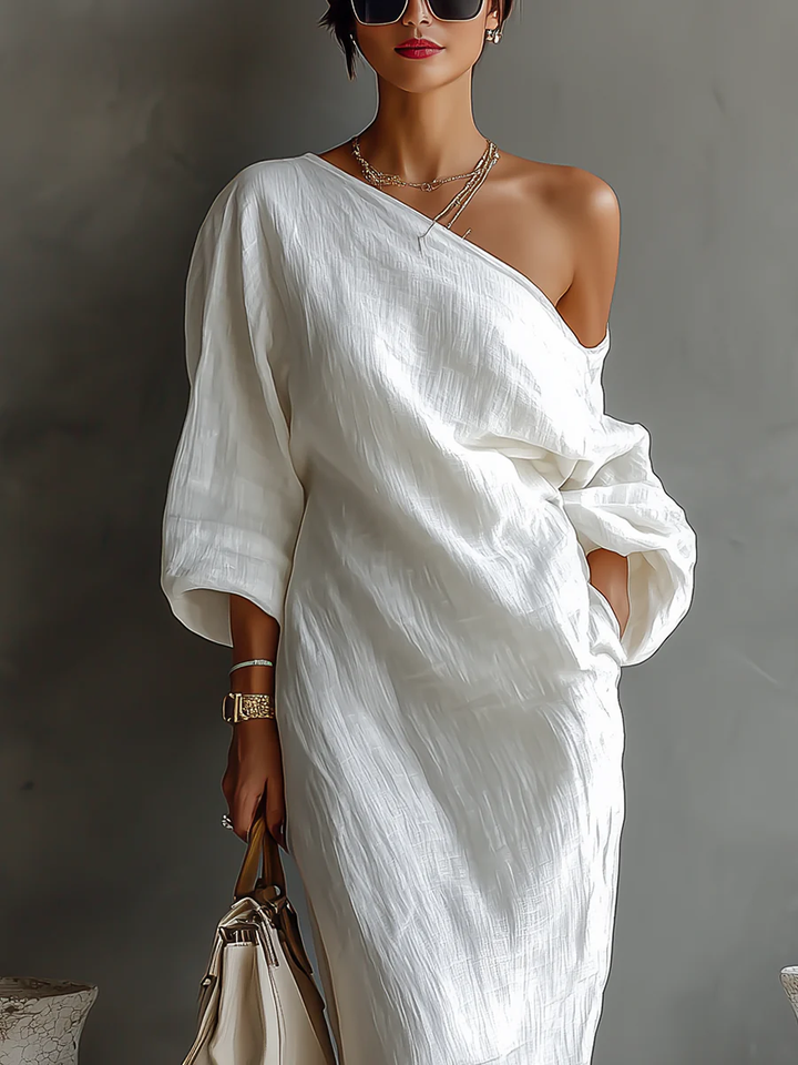 Aurora | Vestido Chic de Hombro Descubierto