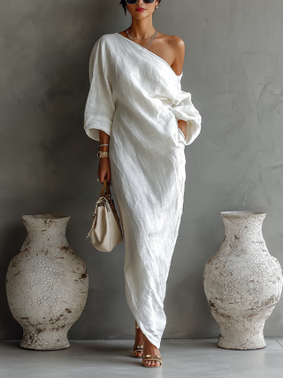 Aurora | Vestido Chic de Hombro Descubierto