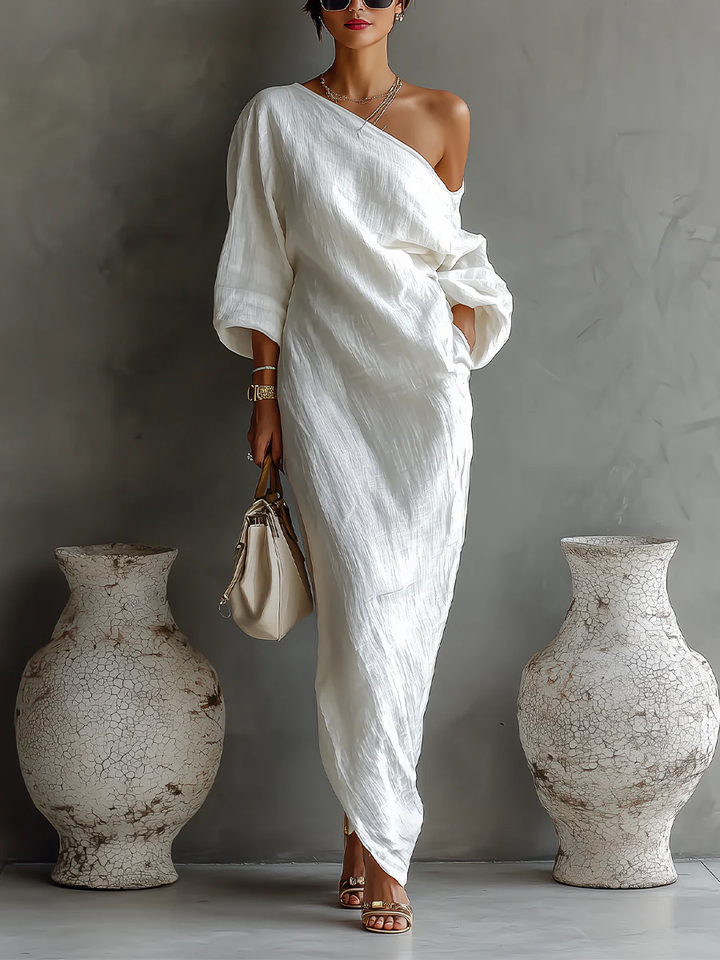 Aurora | Vestido Chic de Hombro Descubierto