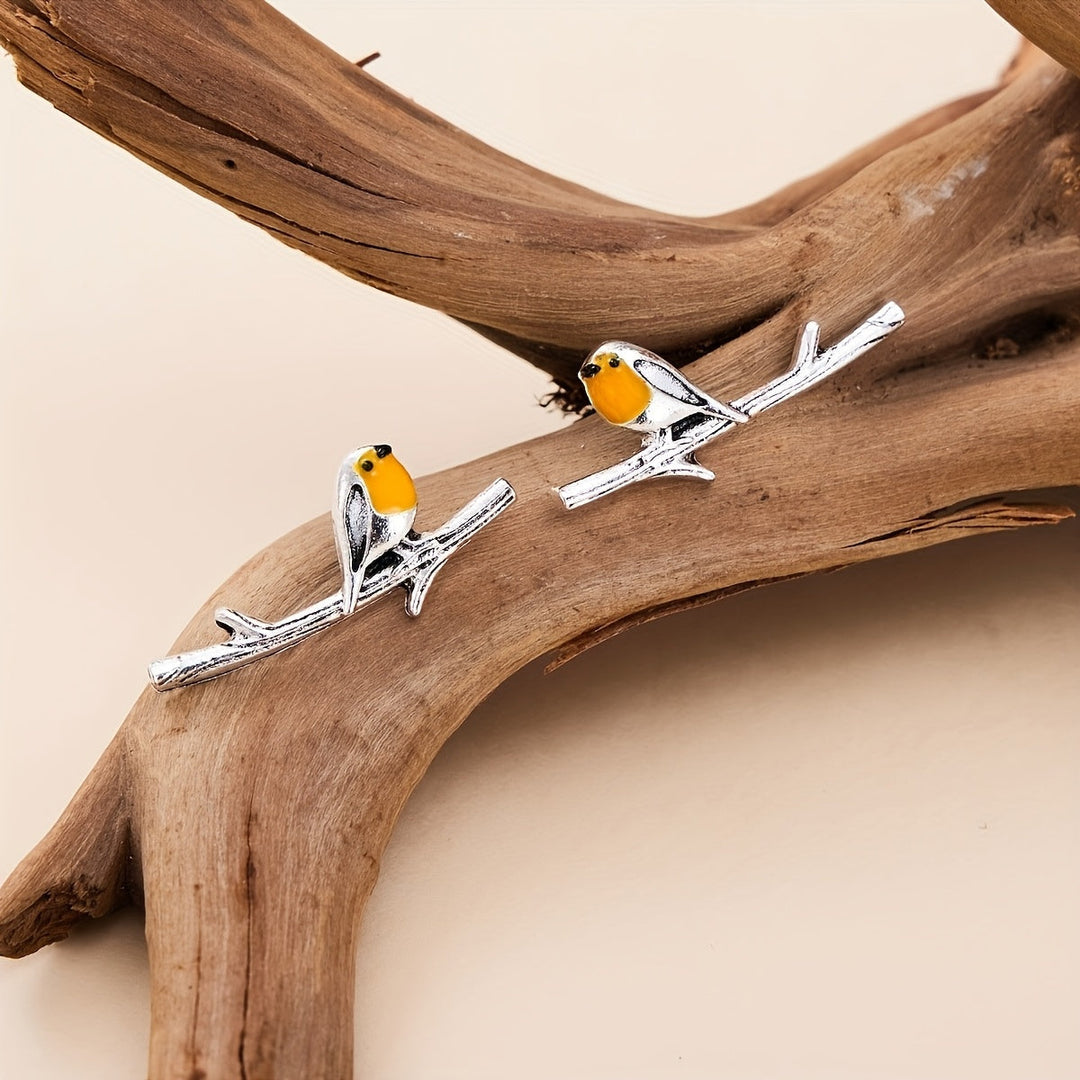 Pendientes de aves estilo caricatura