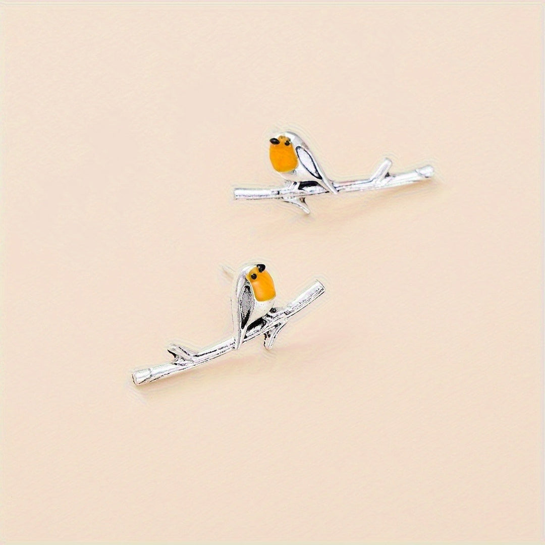 Pendientes de aves estilo caricatura