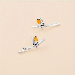 Pendientes de aves estilo caricatura
