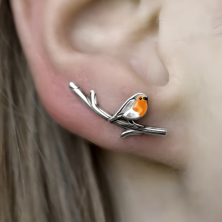 Pendientes de aves estilo caricatura