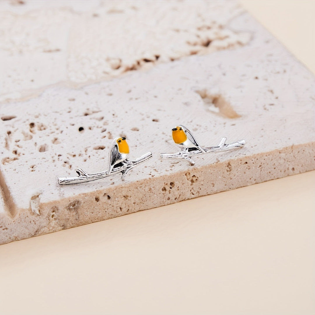 Pendientes de aves estilo caricatura