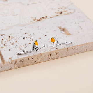 Pendientes de aves estilo caricatura